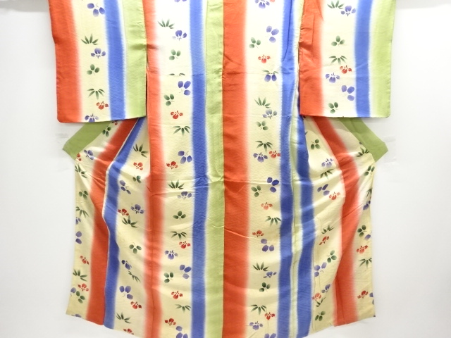 JAPANESE KIMONO / ANTIQUE KIMONO / SILK / MON KINSHA / FLORAL PLANTS